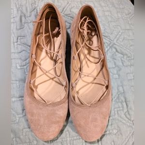 J. Crew suede lace up flats
